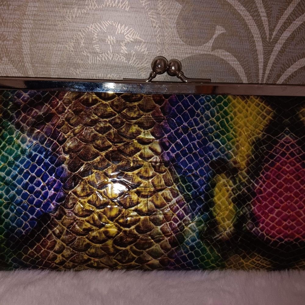 Colorful Snake Print Clutch